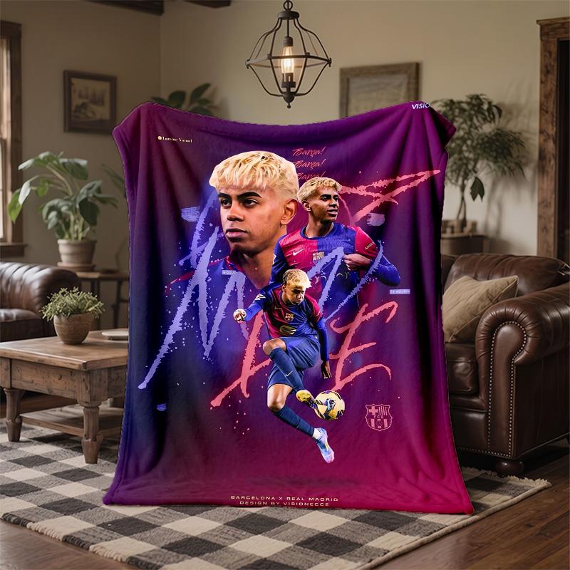Lamine Yamal Print Flannel Blanket Soft Warm Sofa Bed Throw Blanket For Home Office Bedroom