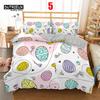 Мягкий комплект постельного белья с пасхальными яйцами, 3D-принт, кролик, мультяшные яйца, пододеяльник, наволочка из полиэстера, поздравления и подарки на Пасху