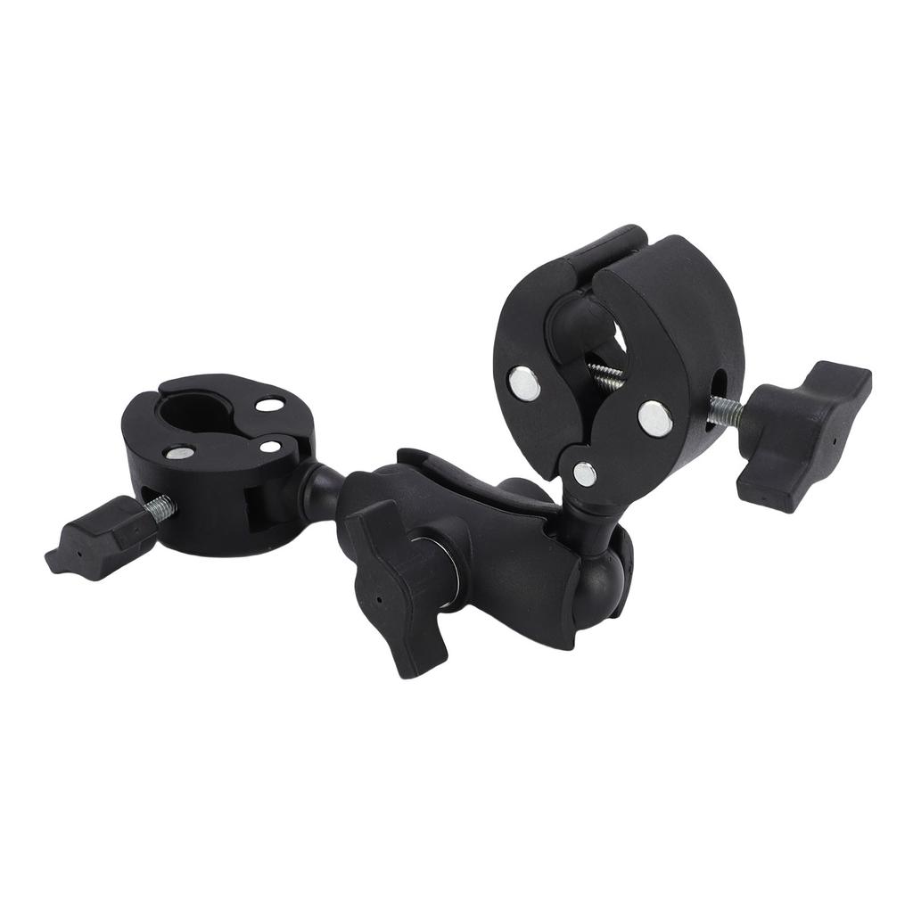 Double Clamp Mount Bracket with 360 Degree Ballhead Articulating Arm Umbrella Holder Camera Clamp Pole Clamp for