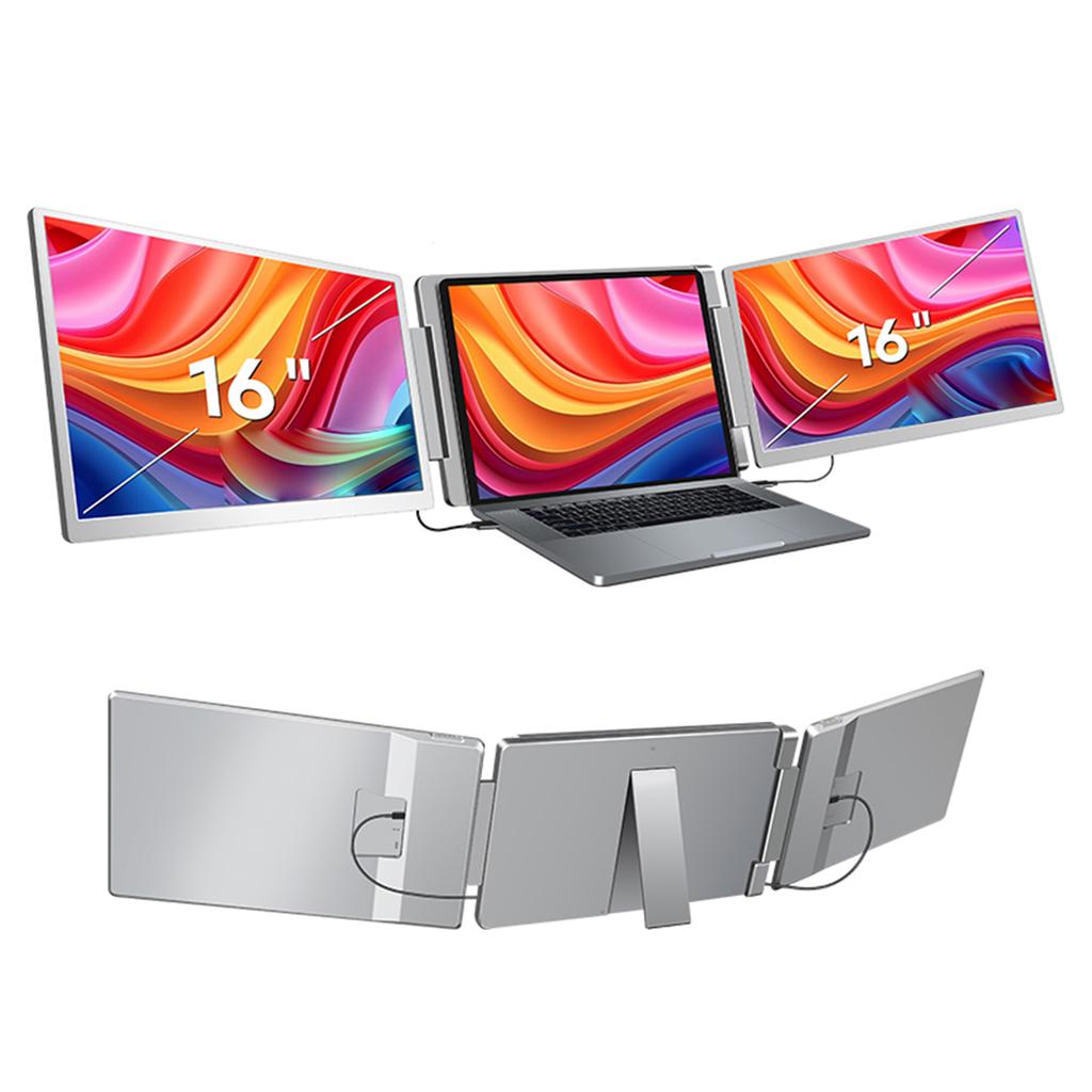 16" Расширитель экрана ноутбука 1200P FHD Портативный тройной монитор для ноутбука 12-18,5" Складной монитор