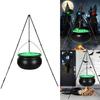 Halloween Witch Cauldron with Green Light Eyeballs for Outdoor Garden Lawn or Patio Decoration 30 7 Inch Tall Tripod