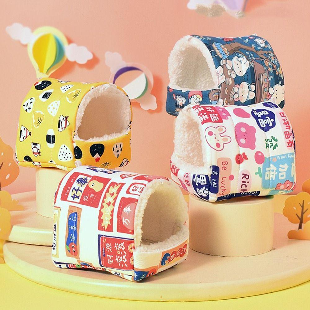 Rabbit Squirrel Hut Hamster House Winter Warm Guinea Pig Nest Soft Small Animal Sleeping Bed