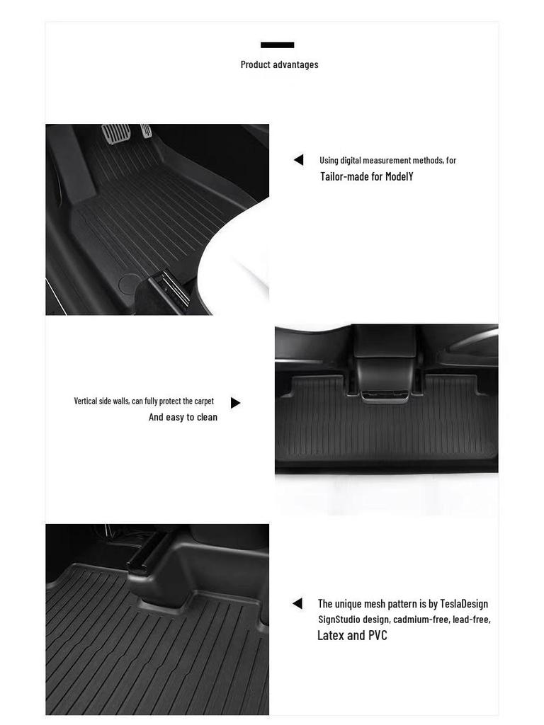Tesla Model Y & 3 Full Coverage TPE Floor Mats