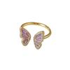Unique Colorful Enamel Flower Butterfly Ring For Women Trendy Fashion Accessory