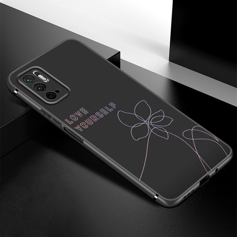 Чехол для телефона Love Yourself с цветком для Xiaomi Redmi Note 7 8 9 10 Lite 11 11E 11T 12 Pro 11S 4G 10T 5G 8T 9S 10S, черный чехол из ТПУ