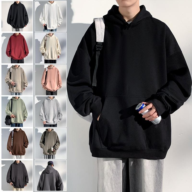Осенняя новая мужская модная шапка-толстовка махровая однотонная рубашка с пустым дном пара толстовка с капюшоном