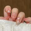 24Pcs French Long Ballet Square Fake Nails Handmade Removable Press On Acrylic Nail Art Tips