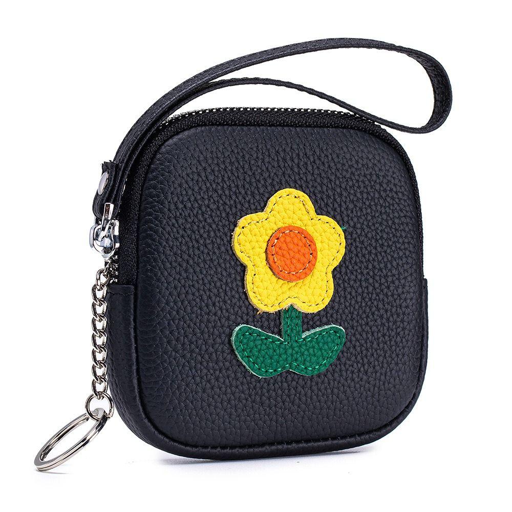 Multifunctional Mini Lipstick Bag with Keychain Earphone Storage Bag Small Flower Wallet  For Mom