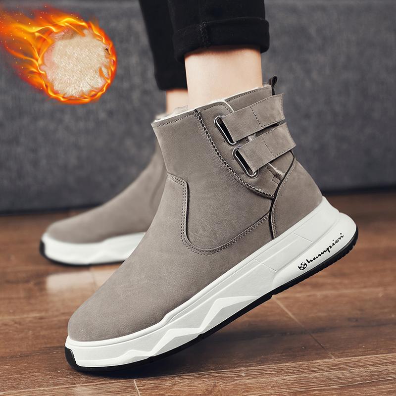 Зимние мужские толстые и мягкие теплые и модные хлопковые ботинки с высоким верхом на толстой подошве зимние ботинки повседневная хлопковая обувь