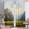 2pcs 2D Flat Printing Party Curtains Mountain Valley Bible Verse 100% Polyester Without Electricity All Season Party & Holiday