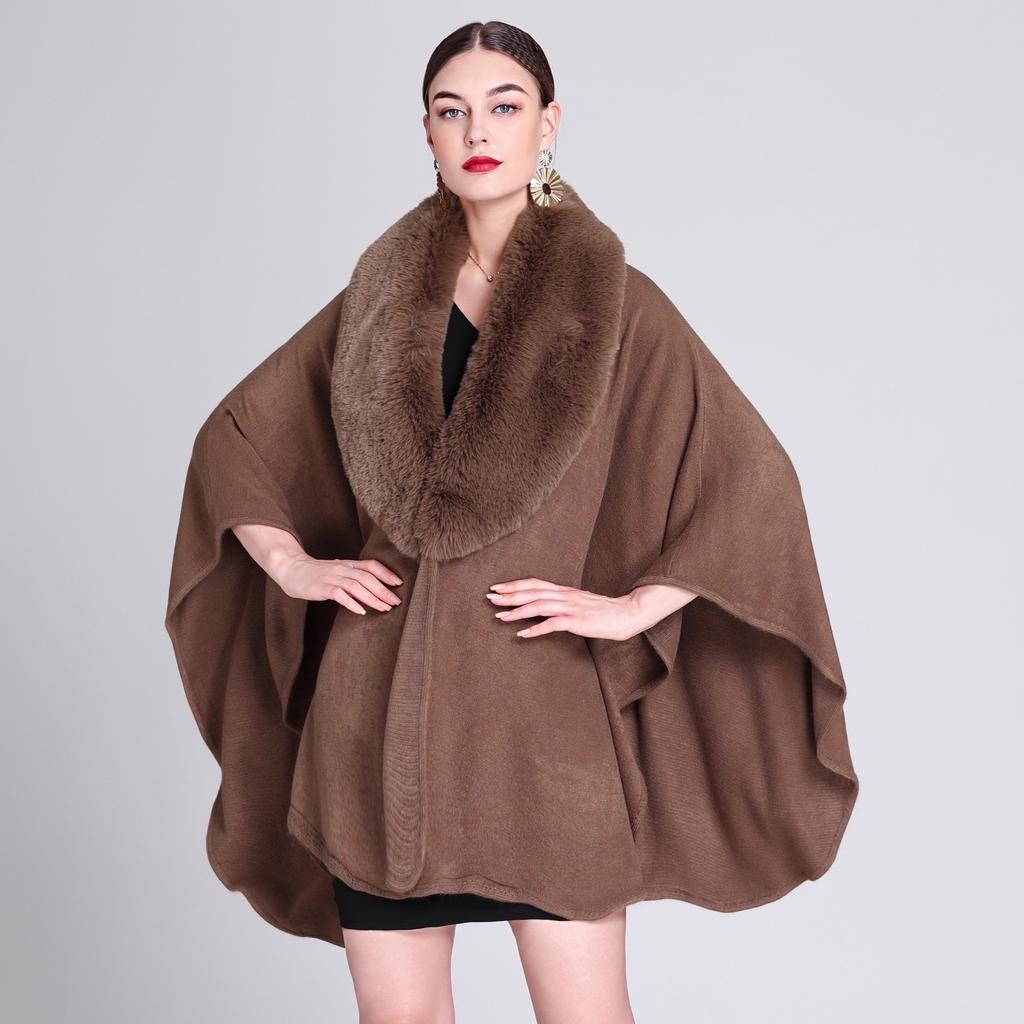 Женский воротник-шаль накидка большого размера вязаный кардиган свободная куртка-пончо