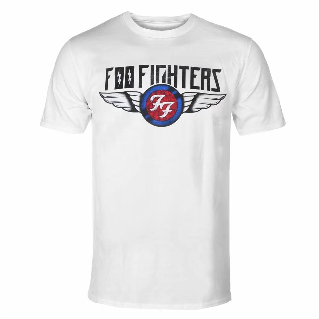 Горячая Распродажа Футболка с Графическим Принтом Группы Foo Fighters Мужская Женская С Коротким Рукавом Уличная Мода Харадзюку Хлопок Летняя Новая Футболка Свободная Повседневная Большемерный Топ