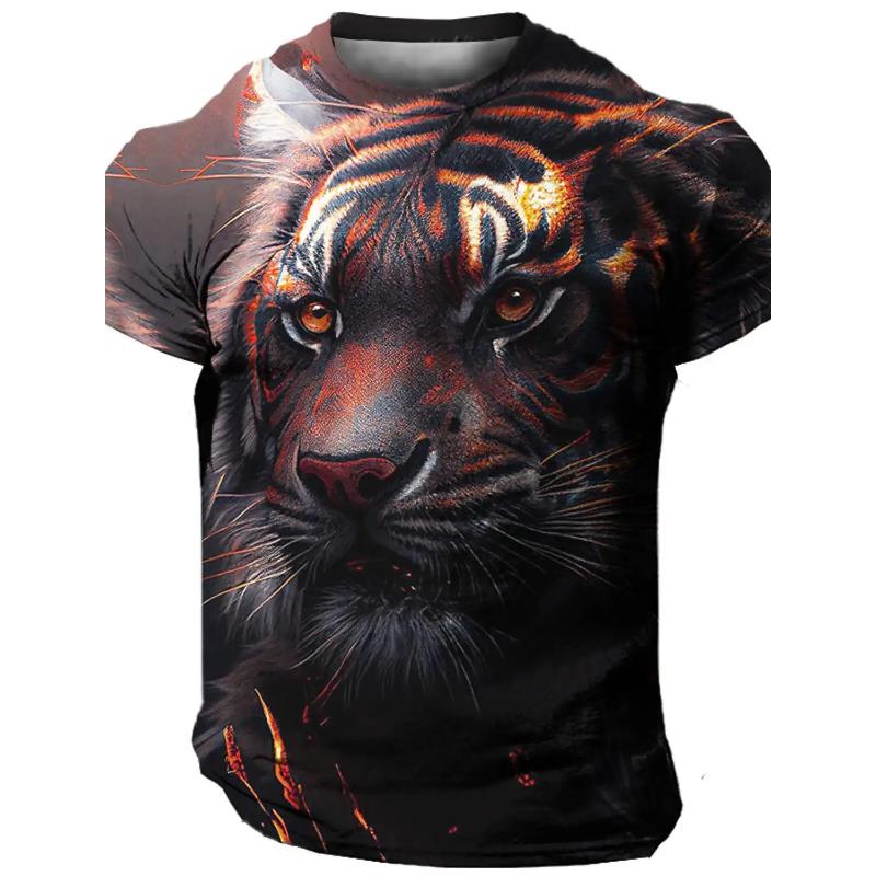 Пламя Животный Узор 3D Печать Модная мужская Спортивная Футболка с Коротким Рукавом Для Уличного Спорта Большие Размеры Мужская Рубашка Повседневная Индивидуальная Тренировка