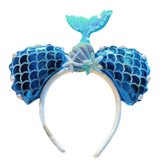 Повязка на голову в виде русалки, вдохновленная океаном, искусственная жемчужная ракушка, корона, повязка на голову для женщин и девочек, очаровательная