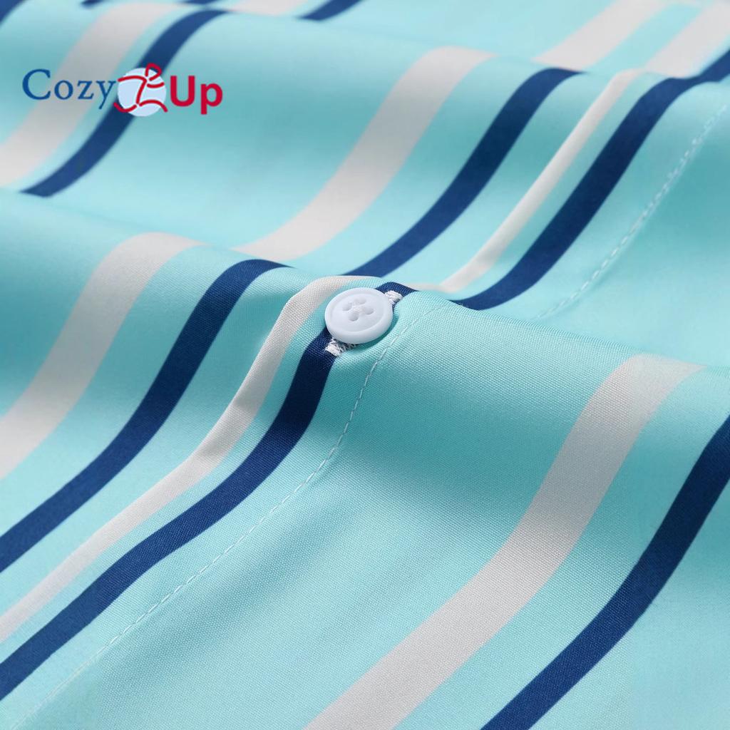 Мужская рубашка с коротким рукавом и принтом в небесно-голубую полоску, летняя повседневная рубашка для мужчин