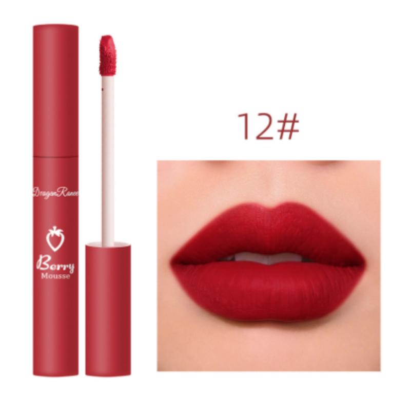 12 цветов пигмент для блеска для губ матовый бархатный макияж Waterpoof долговечная жидкая помада телесного цвета коричневый красный цвет для женщин