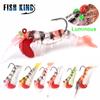 FTK Светящаяся искусственная силиконовая приманка для креветок, имитация мягких креветок с крючком, карповый рокер, рыболовные снасти/приманка/морские аксессуары