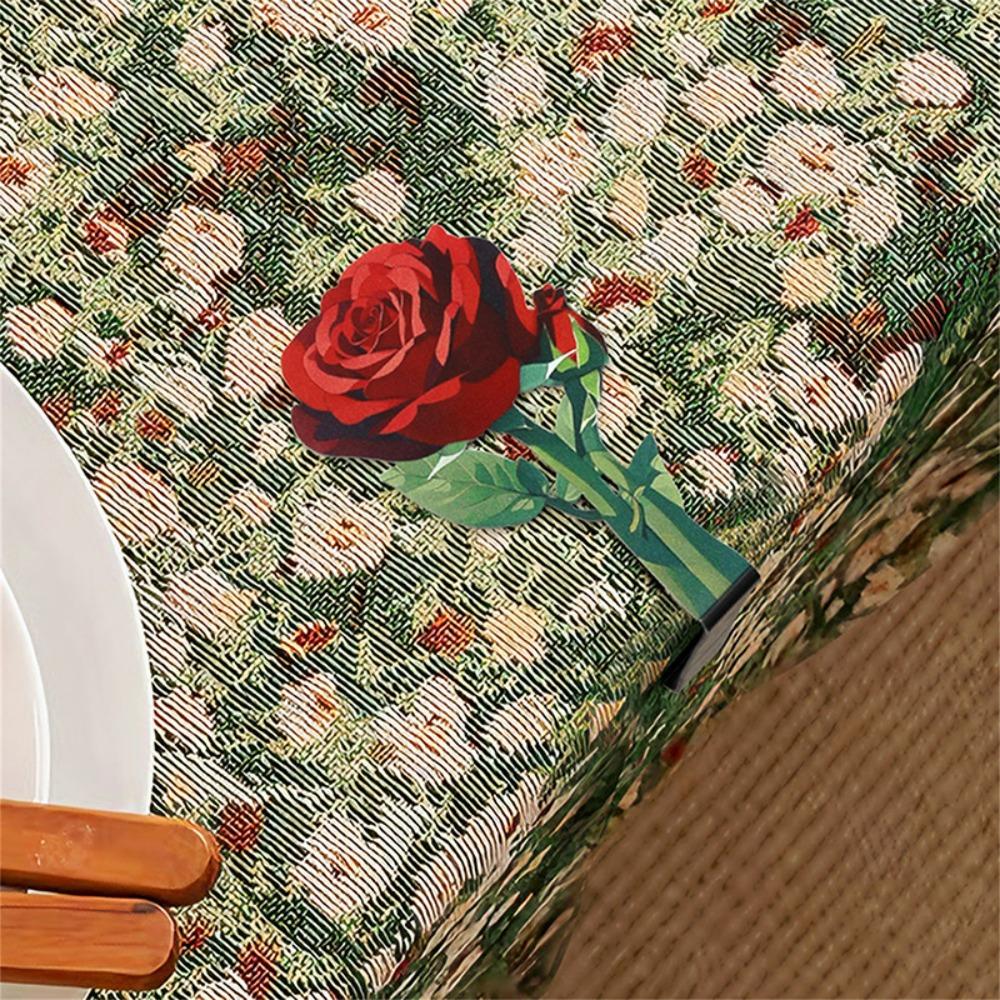 4 шт./комплект зажимы для скатерти из нержавеющей стали, фиксаторы для скатерти с узором «роза», зажимы для крепления скатерти для пикника на открытом воздухе