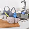 1pc Sink Faucet Drain Basket Hanging Bag Without Punching Adjustable Kitchen Dishwashing Sponge Storage Rack