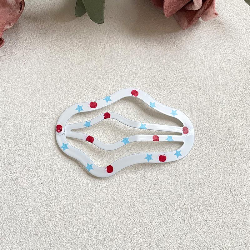 Cute Cloud Hollow Hair Clip Sweet Girl Print Bowknot Fruit Hair Clip Forehead Bangs Clip Hairpin