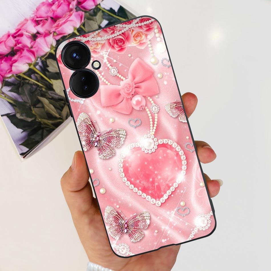 Для Tecno Spark 9 Pro KH7 KH7n Милый Мультяшный Чехол Для Телефона Для Tecno Spark 9Pro Черный Силиконовый Мягкий ТПУ Чехлы