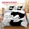 Вегета Dragon Ball Мультяшный узор Постельное белье Домашний декор Подарок на день рождения (1 пододеяльник + 2 наволочки, без наполнителя)