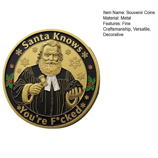 1/2/3/4/5 шт. Сувенирные монеты Металлические Рождественские подарочные монеты Рождественские декоративные памятные монеты Усилитель праздничной атмосферы