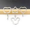 6Pcs/Lot Heart Star Shape Key Ring Chain Round Flat Wire Open Ring Metal Key Ring DIY Car Key Toy Pendant Making Chain Wholesale
