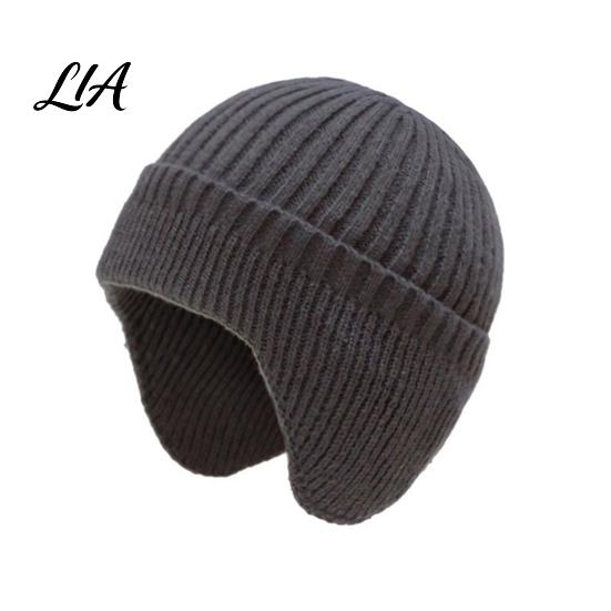Windproof Winter Hat for Commuting Knitted with Ear Flaps, Unisex Warm Beanies, Thickened Elastic Beanies Stretchy Skiing Cycling Hiking Cold Weather