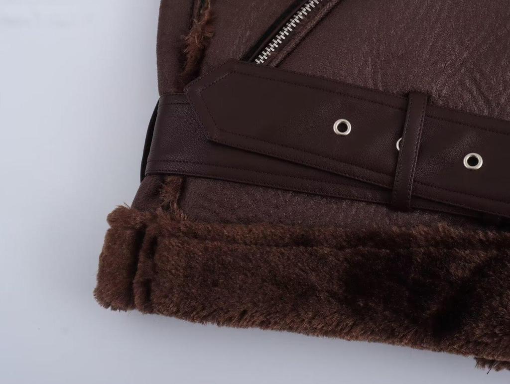 Женская двусторонняя дубленка в европейском и американском стиле, черная, осень 2024, стиль 2969241