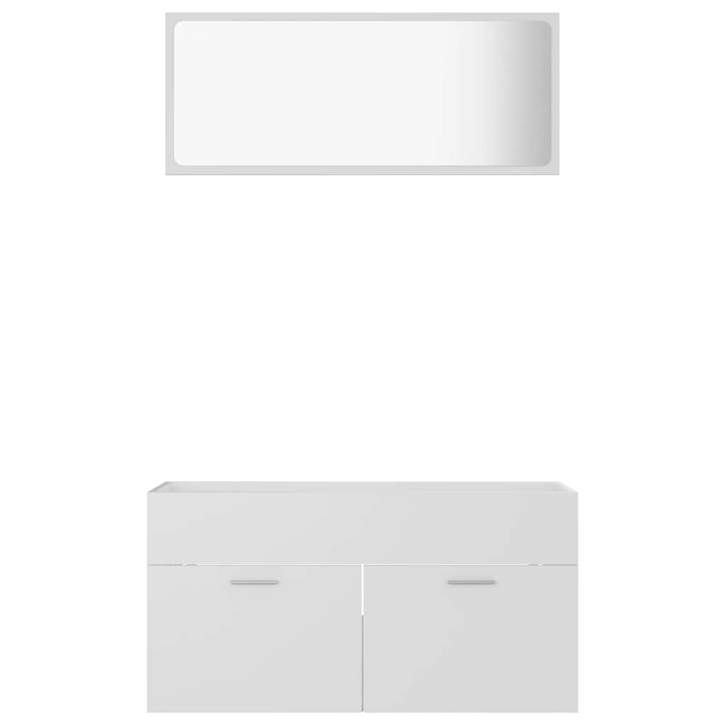2 Piece Bathroom Furniture Set White Particleboard