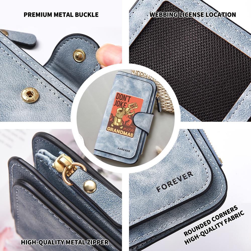 Funny Grandma Print Women Wallet Cute Leather Purse Card Holder Gift for Granny