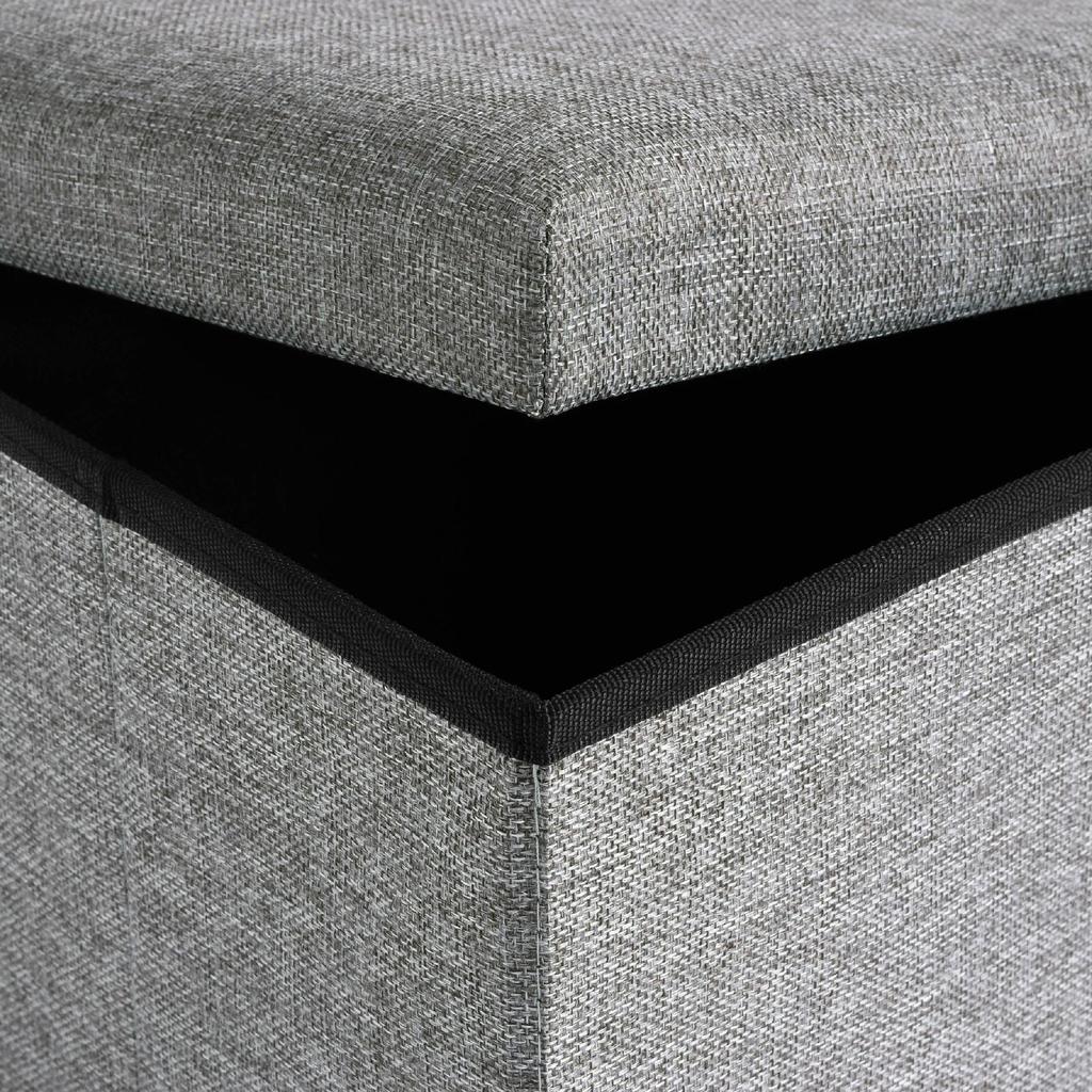 Folding fabric pouf DIEGO gray size XL
