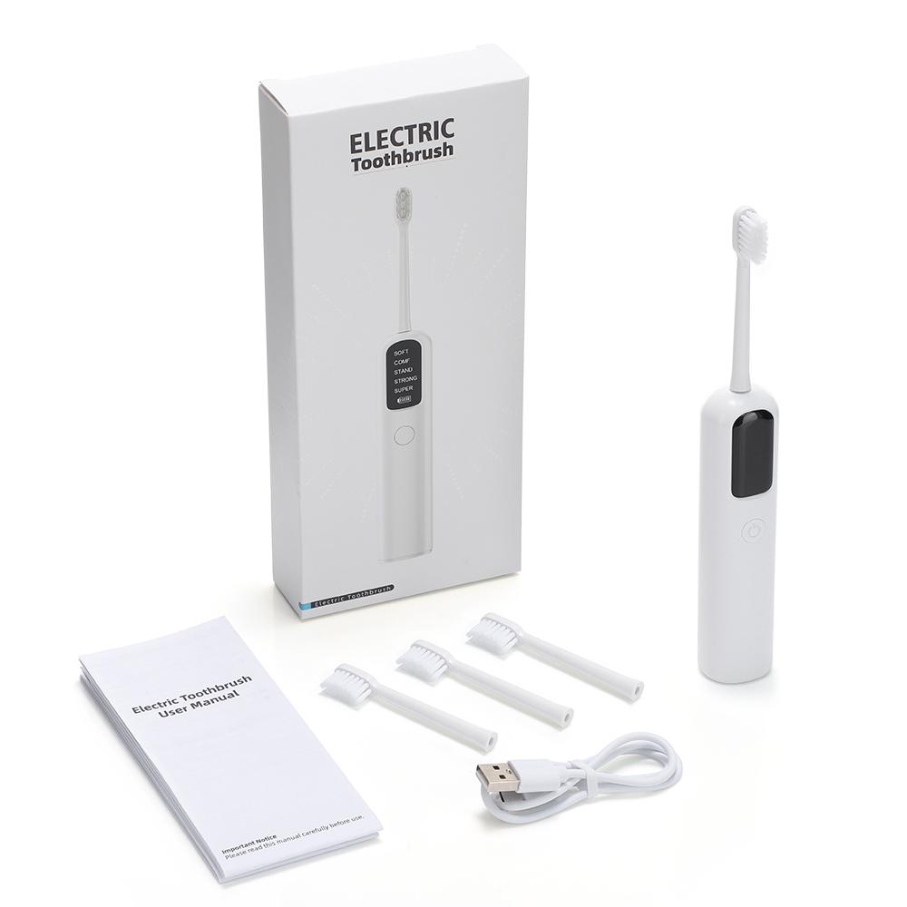 Электрическая зубная щетка с подметающими вибрациями, осциллирующая электрическая зубная щетка для взрослых, 5 режимов, сменная, умная зубная щетка для чистки зубов