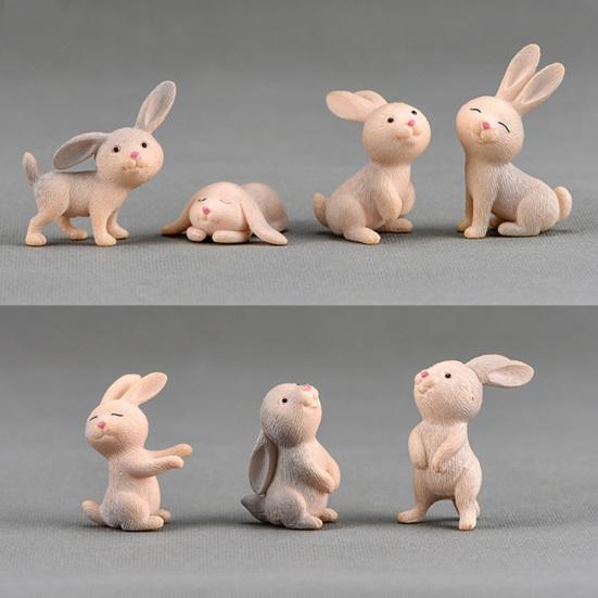 7шт милый кролик фигурка животного ремесла DIY миниатюрные украшения бонсай