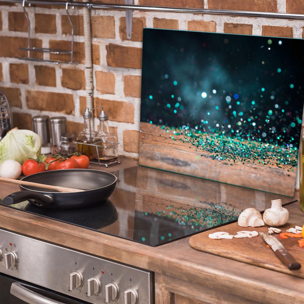 GLASS PROTECTIVE PLATE FOR STOVE 60x52 GLITTER