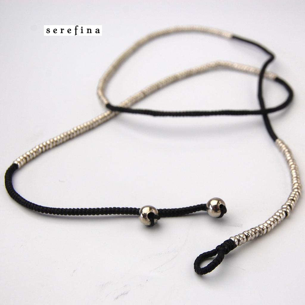 serefina Wax Wrap Bracelet Bracelet with art and modern flair srb7270 [Serefina] Silver/Black