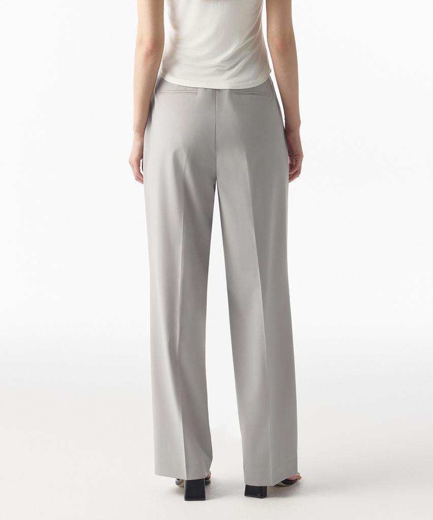 MUSINSA STANDARD WOMAN [Cooltandard] Women'S Semi-Balloon Hidden Banding Slacks [Light Gray]