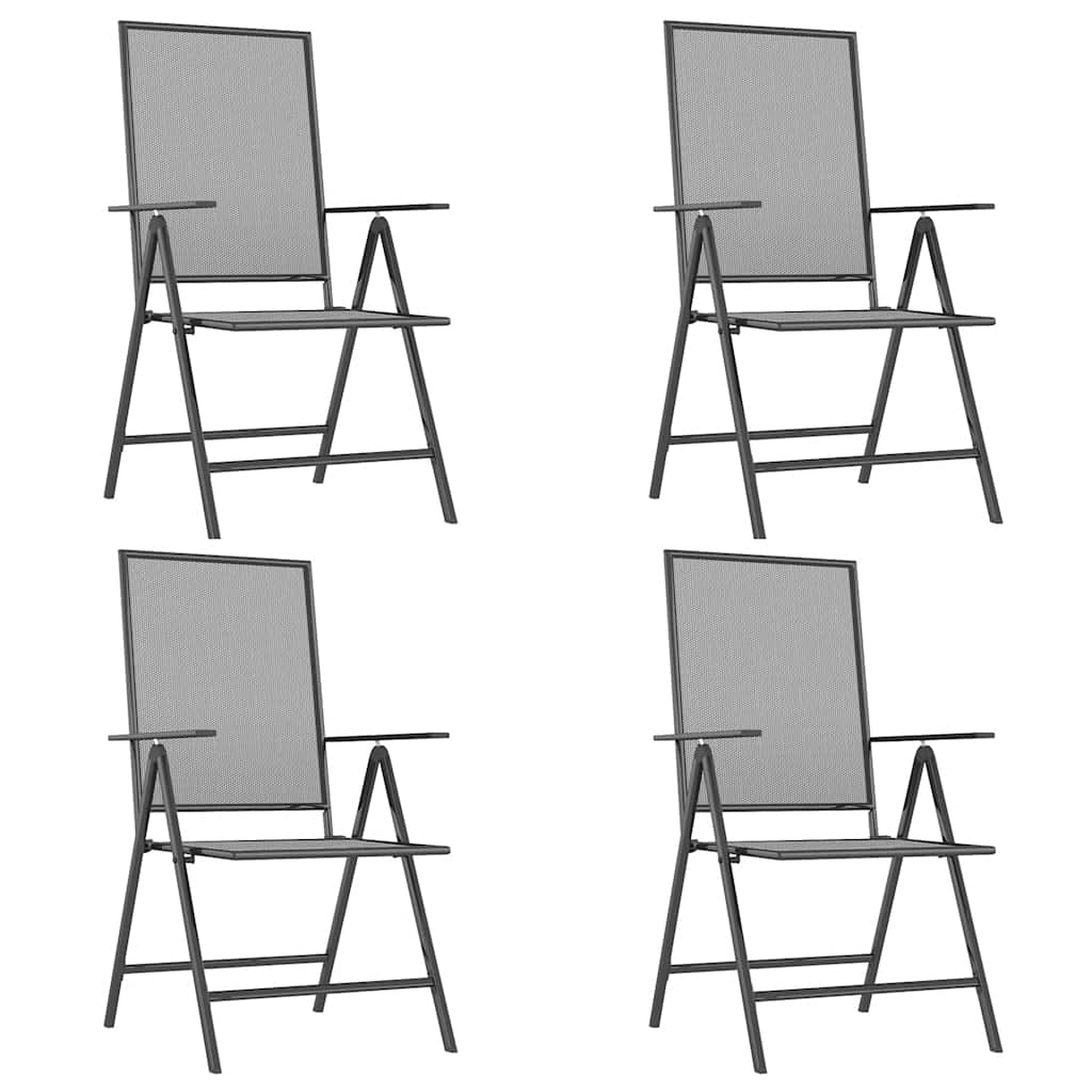 5 Piece Garden Dining Set Anthracite Steel