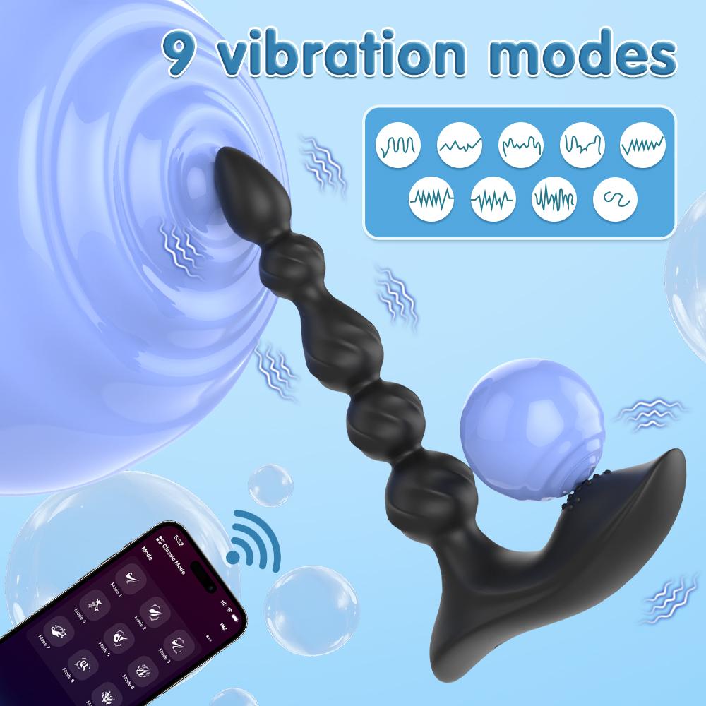 Управление через приложение Анальный вибратор для мужчин Массажер простаты Анальная пробка Анальные шарики Игрушки для взрослых для женщин Мужская гей-мастурбатор игрушка