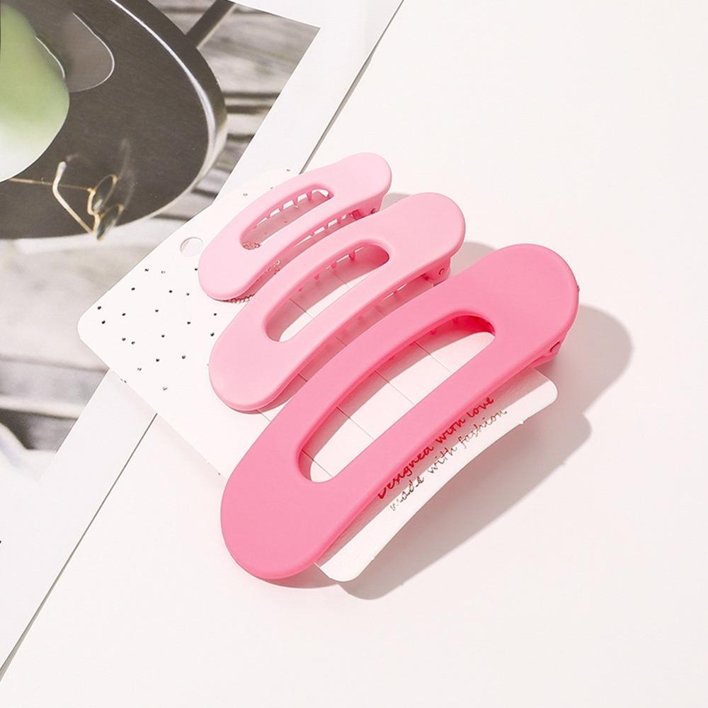 3Pcs Matte Hair Claws Large Hair Barrettes Useful Flat Hair Clips Women