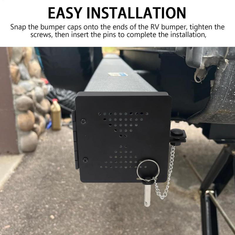 RV Bumper End Cap Pipe Protector 2 Pieces Sewer Hose End Caps Wear-Resistant Protective Plug Replacement Parts For 4-Inch Square