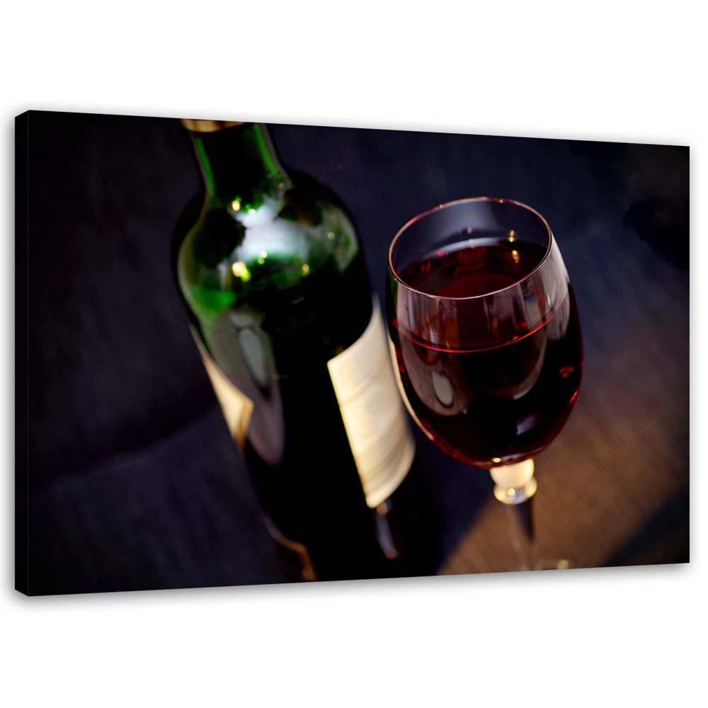 Canvas Print Red Wine Bottle