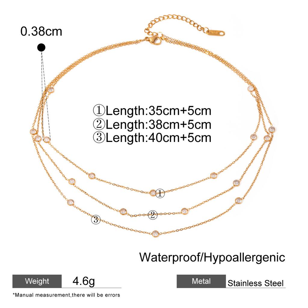 Fashionable Street Girl Stainless Steel Necklace Vintage Multi-layer 18k Gold-Plated Pendant Necklace Unique Exquisite Accessory
