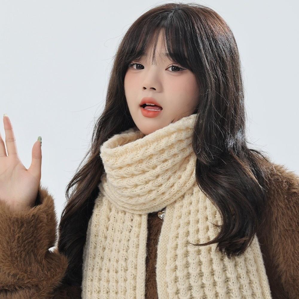 2Pcs Windproof Neck Guard Hat Set Korean Style Warm Scarf Fashion Knitted Hat Scarf Winter Autumn