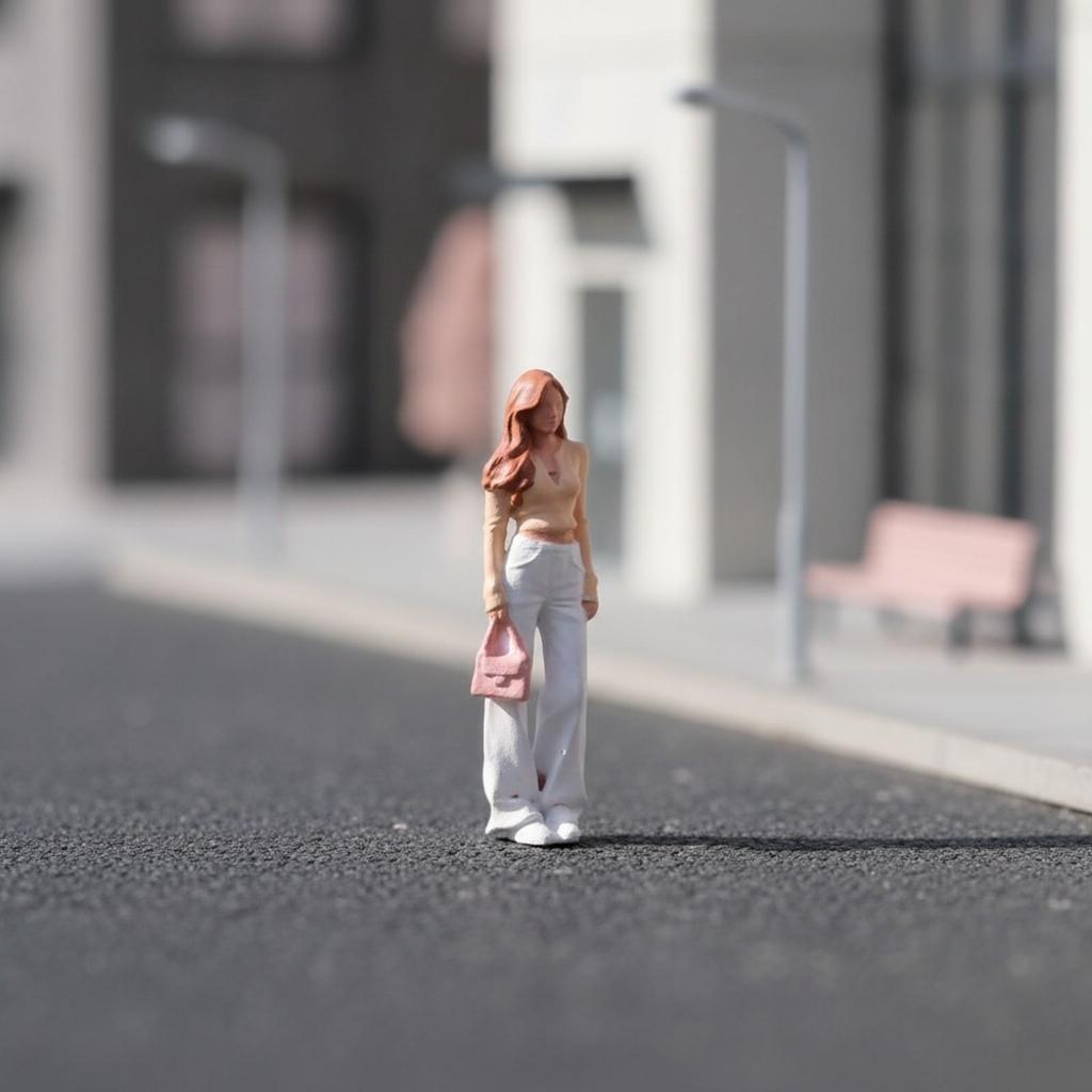 1:64 Scale Standing Woman Figurine Collectible Diorama Character Figure Lifelike