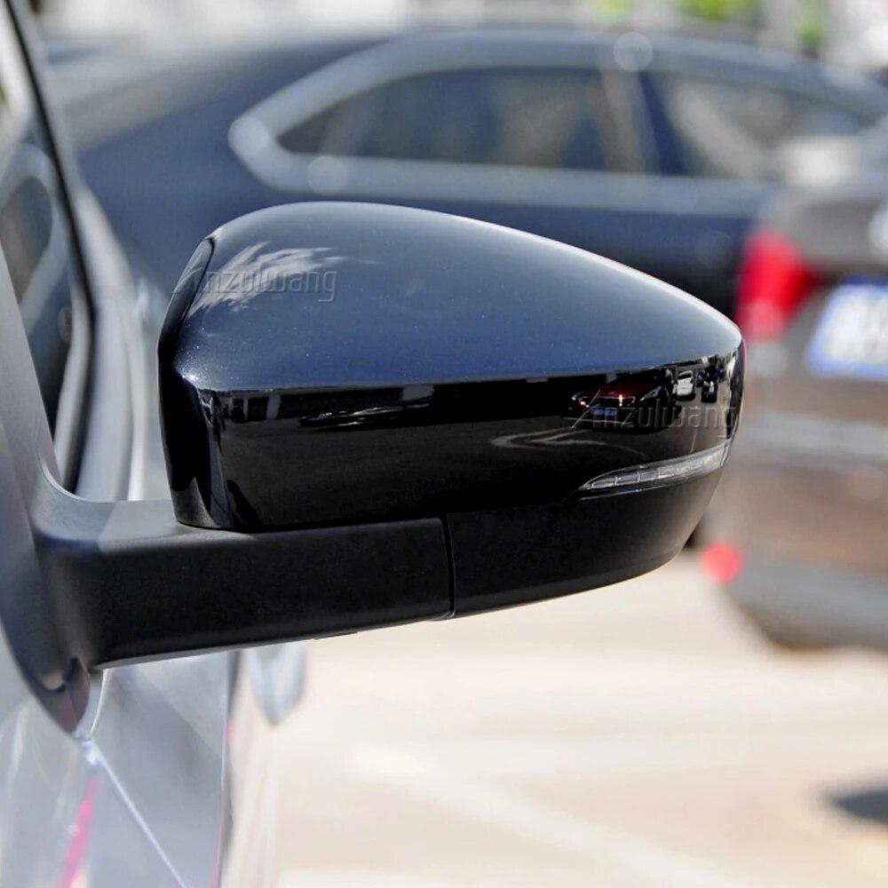 2Pcs For Volkswagen VW Polo MK5 6R 6C ABS Side Rear View Mirror Cover Replacement Shell Trim Black Side Mirror Caps Accessories