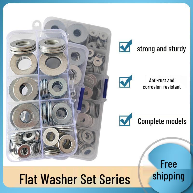 Galvanized Metal Flat Washer - Thin, Thickened, Enlarged Edge, Round, Sizes M3 to M10