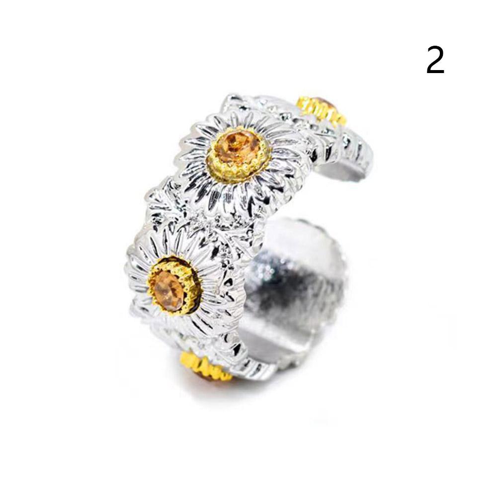 Vintage Adjustable Open Gothic Fashion Jewelry Flower Ring Daisy Rings Wedding Rings For Women