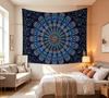 Light Luxury Aesthetic Tapestry Blue Owls Mandala Tapestry Bright Color Trippy Hippie Boho Home Decoration Wall Background Cloth